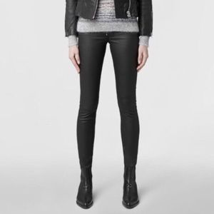 All Saints coated high waisted jeans